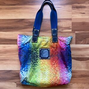 Rare Longchamp Pixel Rainbow Tote Bag